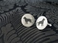 A Pair of Silver Labrador Cufflinks by Hannah Louise Lamb