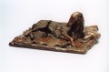 Reclining Borzoi Bronze Sculpture by Eskandar Magzub