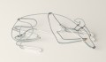 Wire Sculpture of Reclining Whippet by Bridget Baker