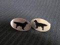 A Pair of Silver Retriever Cufflinks by Hannah Louise Lamb