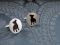 A Pair of Silver Jack Russell Cufflinks by Hannah Louise Lamb