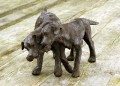 Buffy and Splinter A Labrador Sculpture by Rosemary Cook