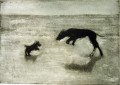 It's a Dog's Life III Carborundum/Collagraph by Tor Hildyard