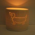 Tea Light Holders (pair) - Dog and Star