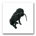 Big Black Seated Ropey Dog Sculpture by Dominic Gubb
