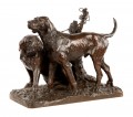 19th Century Bronze of a Pair of Hounds by AJ Le Duc