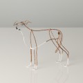 Wire Sculpture of Brindle Whippet by Bridget Baker