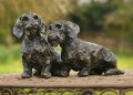 Pair of  Wirehaired Dachshund Sculptures by Rosemary Cook