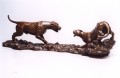 Dogo Argentino and Puma Bronze Sculpture by Eskandar Magzub