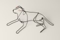 Wire Sculpture of Reclining Labrador by Bridget Baker