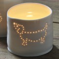 Tea Light Holders (pair) - Dog and Heart